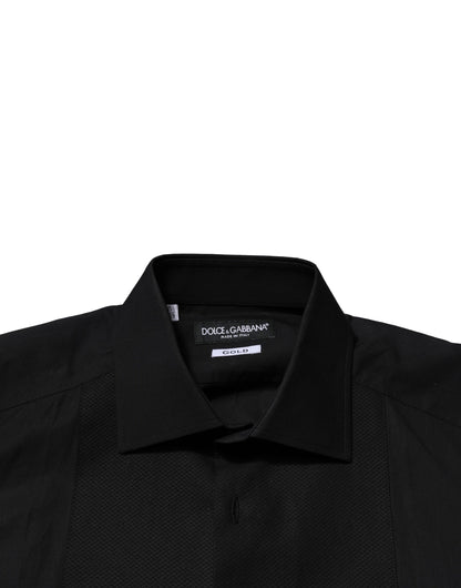Dolce & Gabbana Black GOLD Long Sleeves Dress Formal Shirt