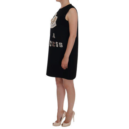 Dolce & Gabbana Black I AM A PRINCESS Crystal Shift Dress