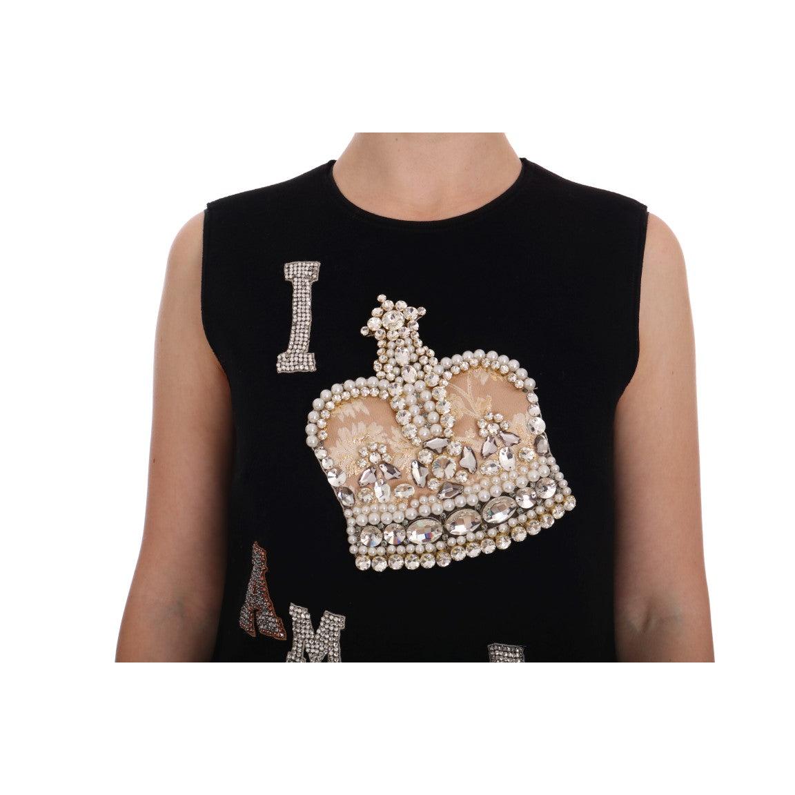 Dolce & Gabbana Black I AM A PRINCESS Crystal Shift Dress