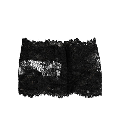 Dolce & Gabbana Black Lace Bandeau Bustier Top Sheer Stretch Underwear
