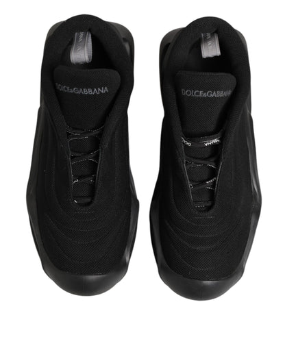 Dolce & Gabbana Black Lace Up Wave Low Top Men Sneakers Shoes