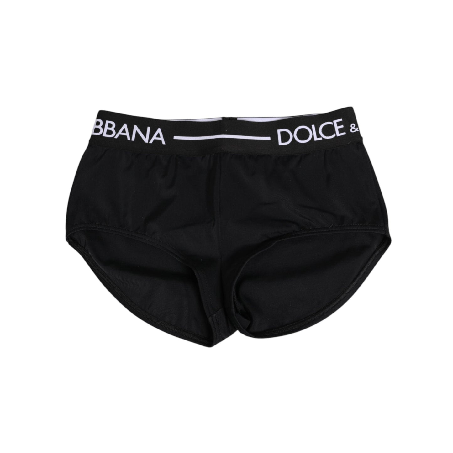Dolce & Gabbana Black Nylon Logo Waistband Shorts Underwear