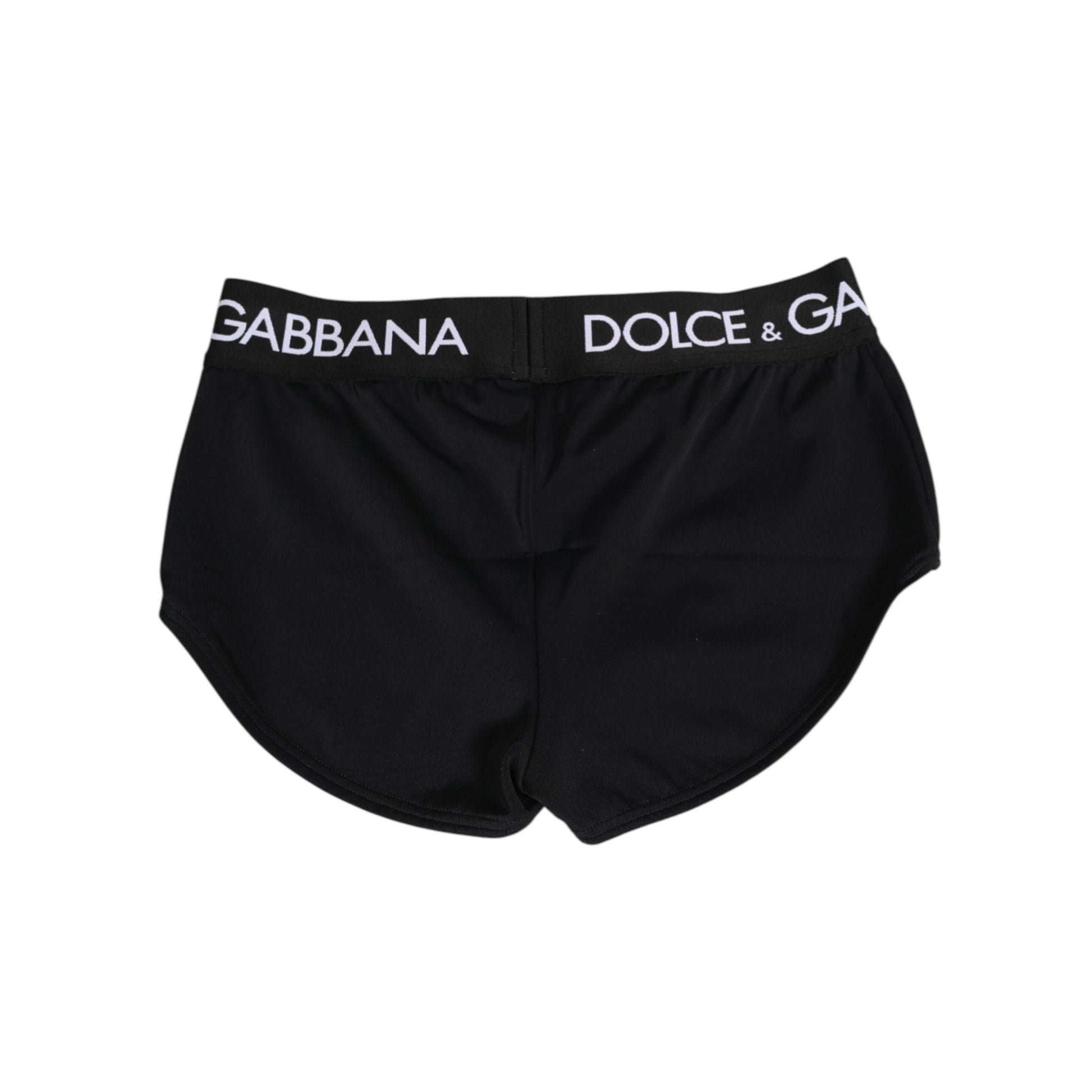 Dolce & Gabbana Black Nylon Logo Waistband Shorts Underwear