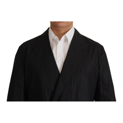 Dolce & Gabbana Black Polka Dotted Cotton Blazer Jacket