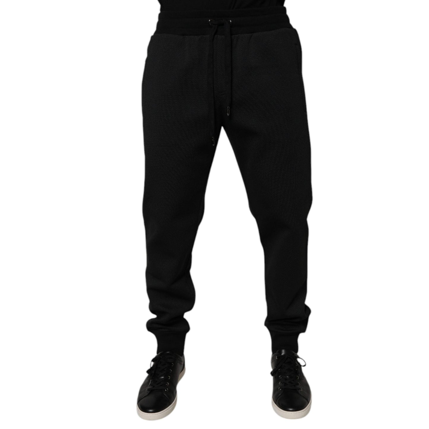 Dolce & Gabbana Black Polyester Men Jogger Sweatpants Pants