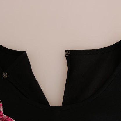 Dolce & Gabbana Black Silk Fairy Tale Top Crystal Blouse