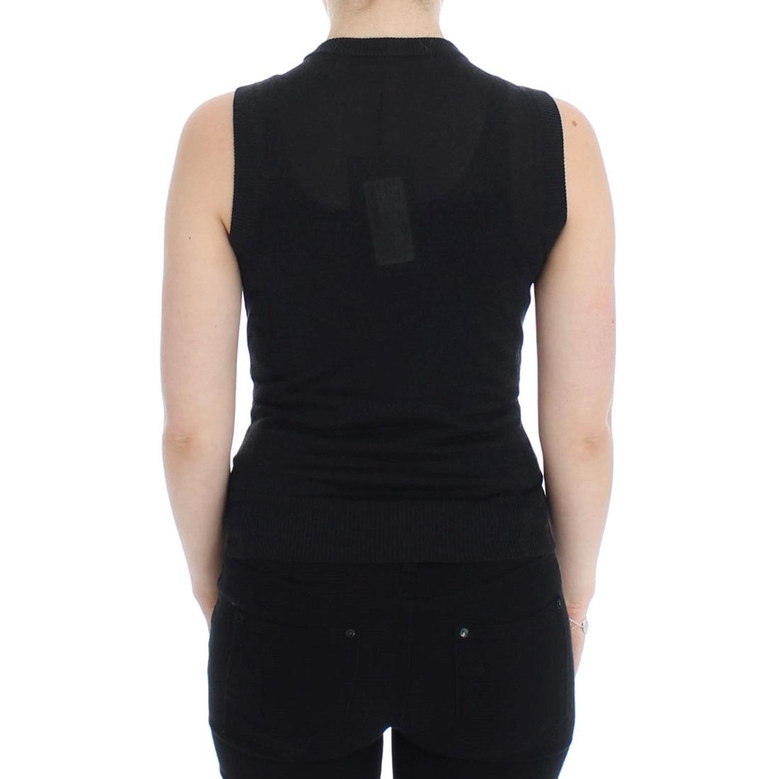 Dolce & Gabbana Black Sleeveless Crewneck Vest Pullover