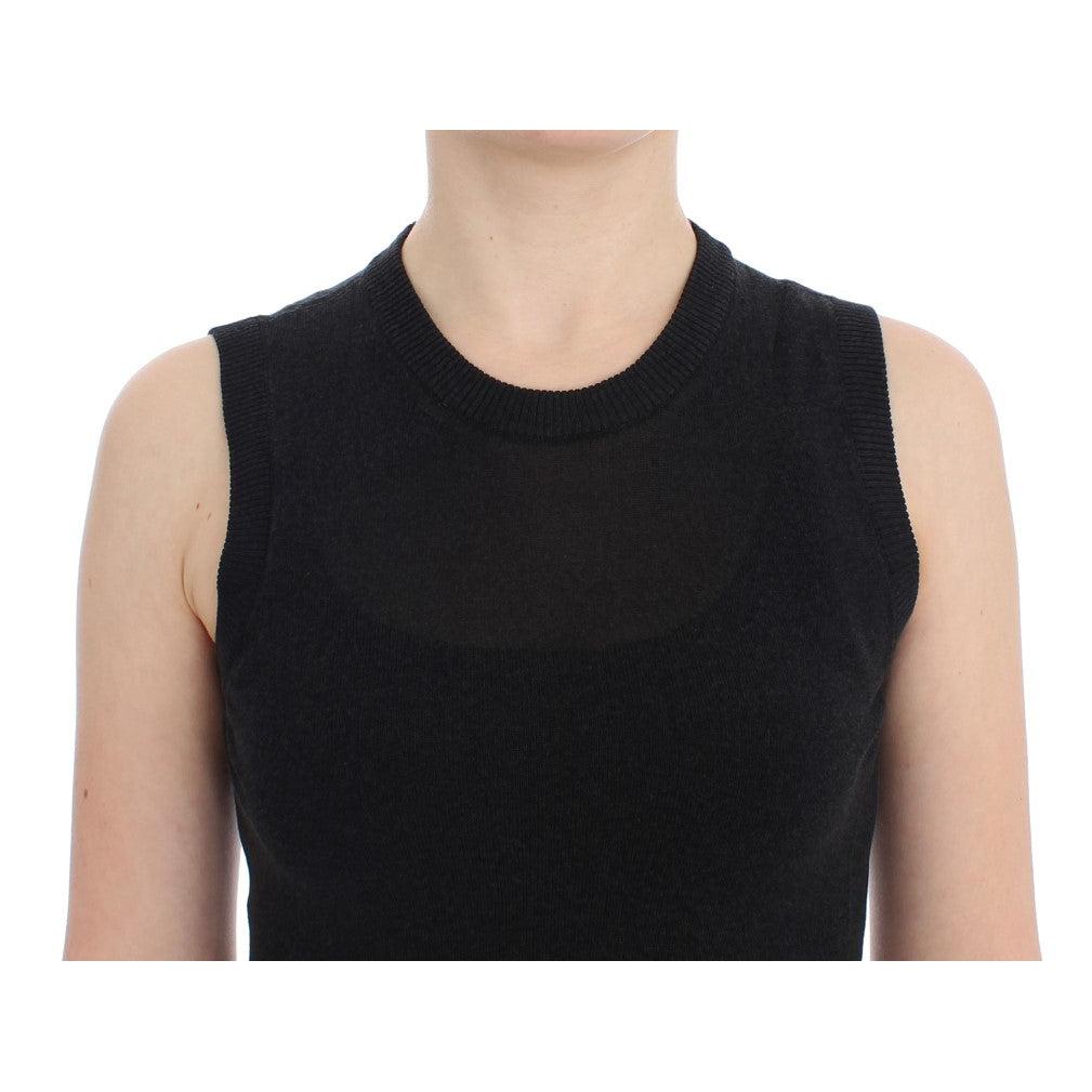 Dolce & Gabbana Black Sleeveless Crewneck Vest Pullover