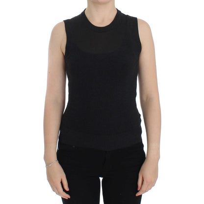 Dolce & Gabbana Black Sleeveless Crewneck Vest Pullover