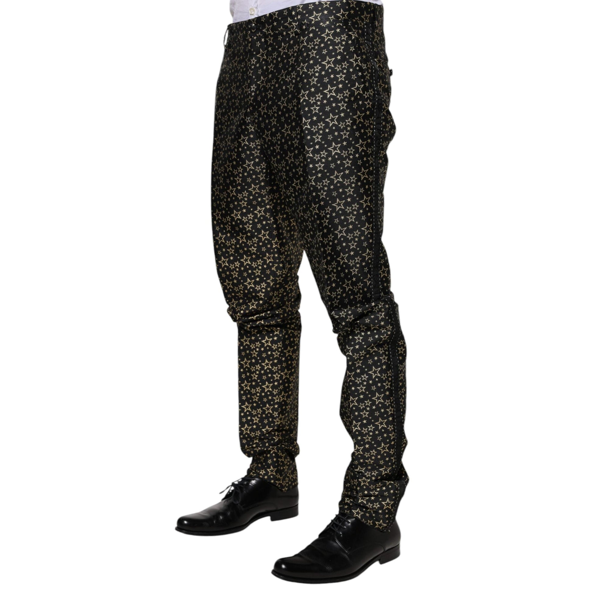 Dolce & Gabbana Black Stars Jacquard SICILIA 2 Piece Suit