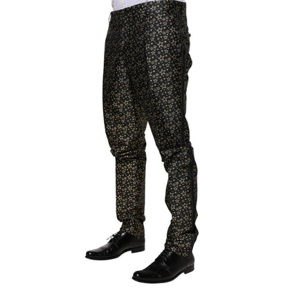 Dolce & Gabbana Black Stars Jacquard SICILIA 2 Piece Suit