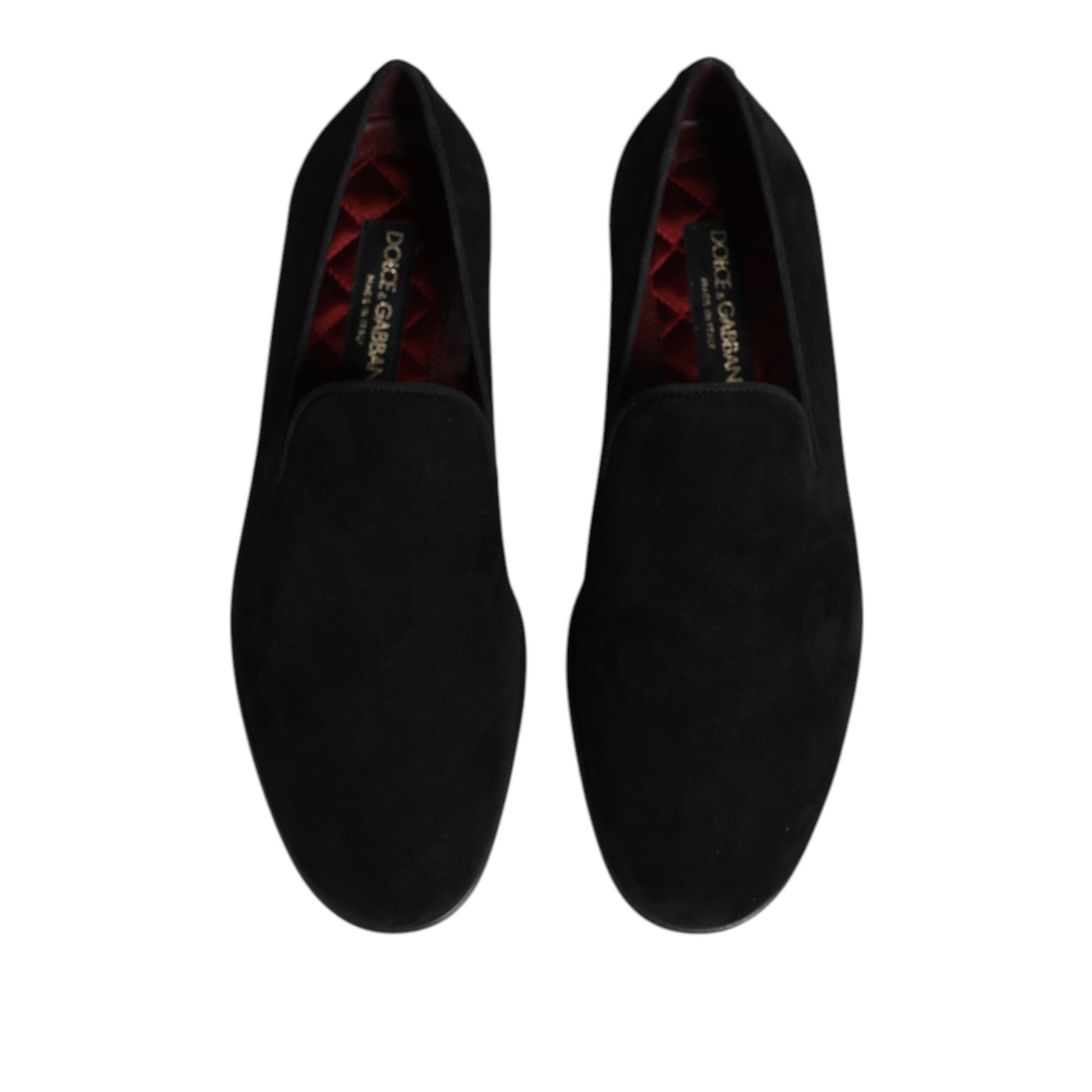 Dolce & Gabbana Black Suede Slip On Loafers Formal Shoes
