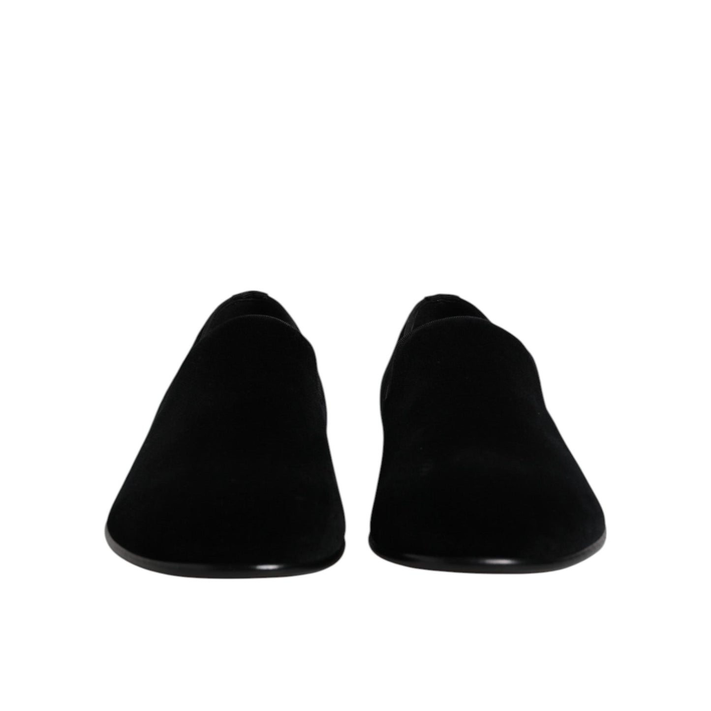 Dolce & Gabbana Black Velvet Slip On Loafers Formal Shoes