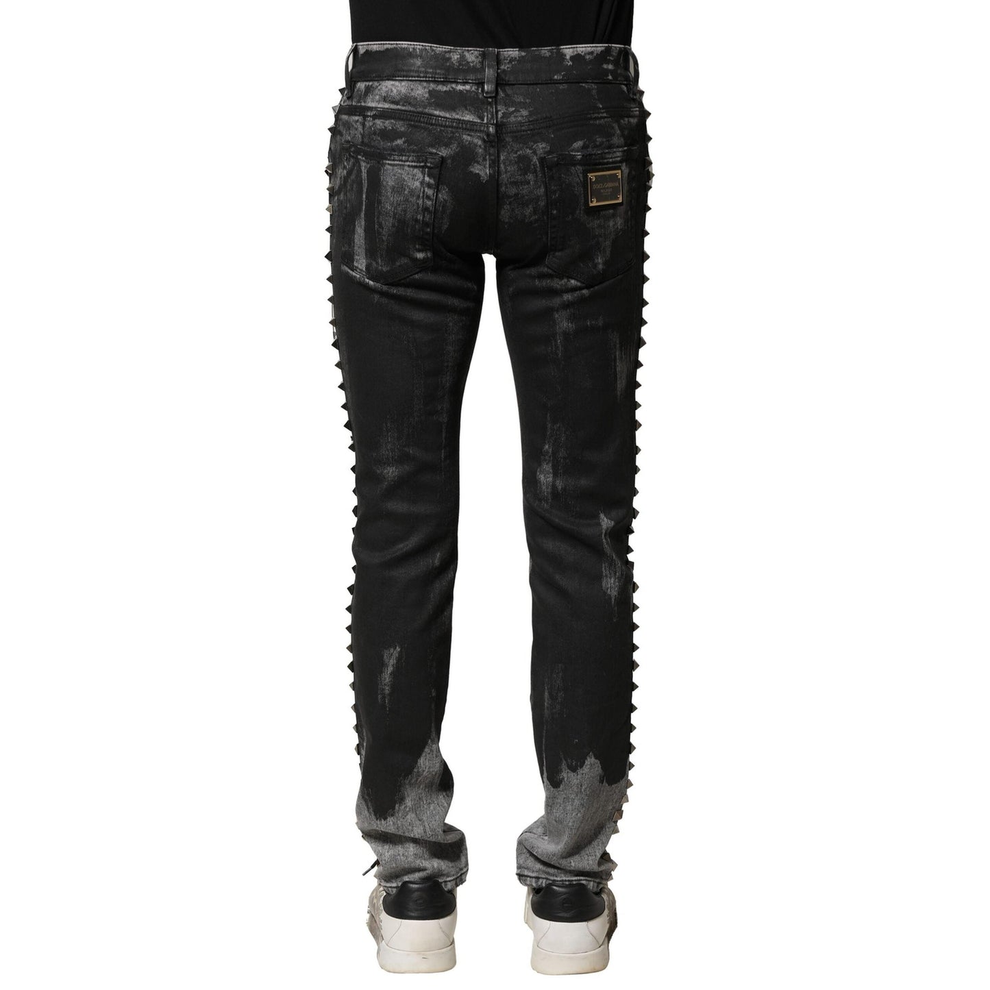 Dolce & Gabbana Black Washed Embellished Skinny Denim Jeans