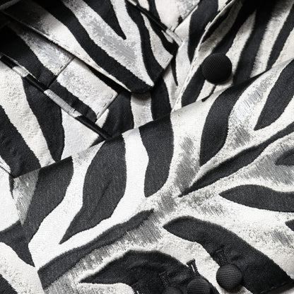 Dolce & Gabbana Black White Polyester Women Blazer Jacket