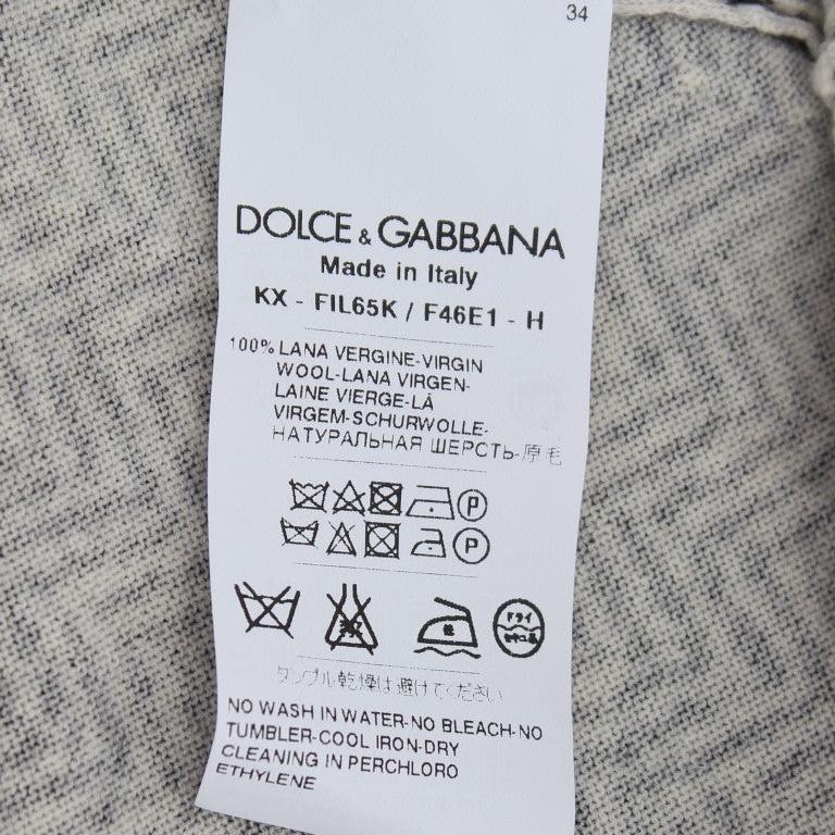 Dolce & Gabbana Black White Wool Top Cardigan Sweater