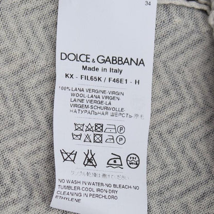 Dolce & Gabbana Black White Wool Top Cardigan Sweater