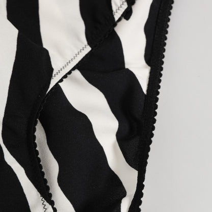Dolce & Gabbana Black White Zebra Print Slip Briefs Underwear
