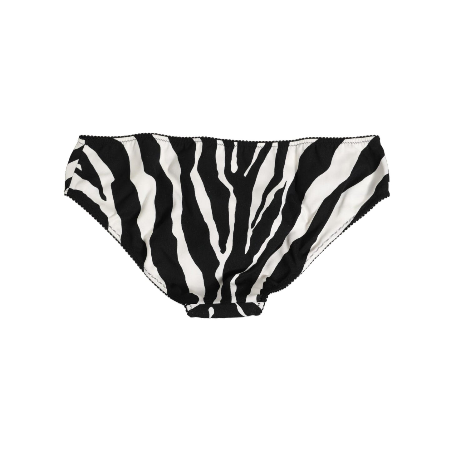 Dolce & Gabbana Black White Zebra Print Slip Briefs Underwear