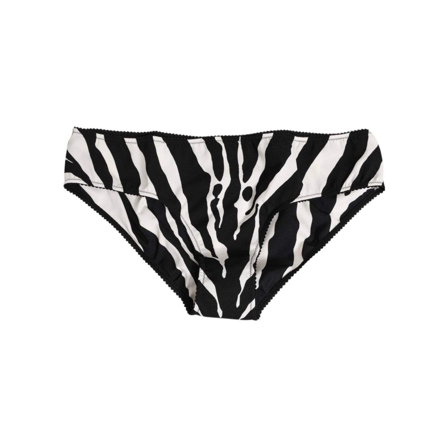 Dolce & Gabbana Black White Zebra Print Slip Briefs Underwear