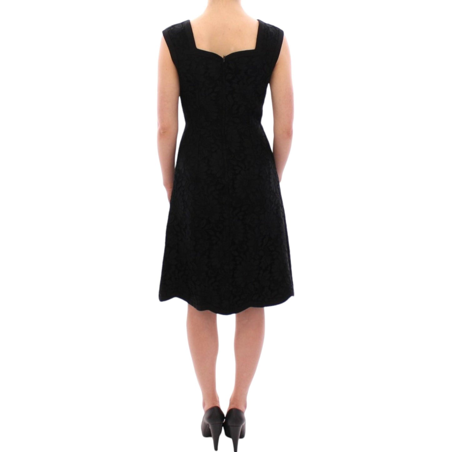 Dolce & Gabbana Black floral lace sicily runway dress