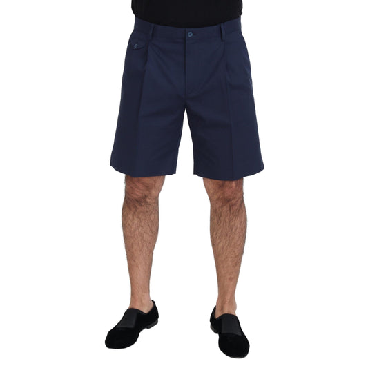 Dolce & Gabbana Blue Chinos Cotton Stretch Casual Shorts