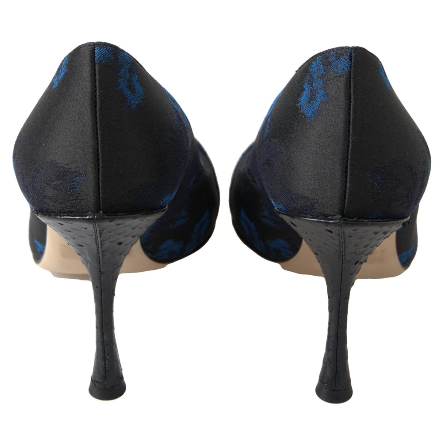 Dolce & Gabbana Blue Floral Ayers Crystal Pumps Shoes