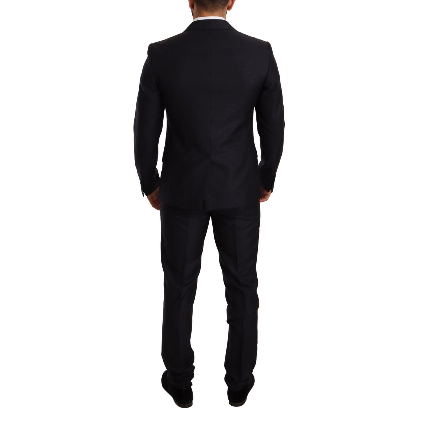 Dolce & Gabbana Blue Pattern MARTINI SLIM FIT 2 Piece Suit