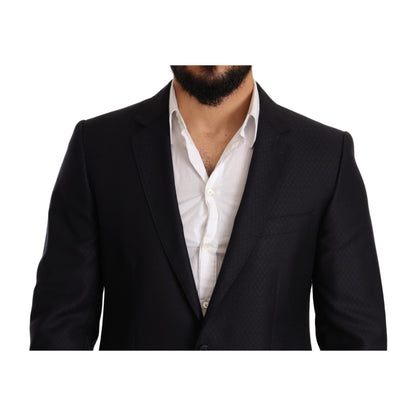 Dolce & Gabbana Blue Pattern MARTINI SLIM FIT 2 Piece Suit