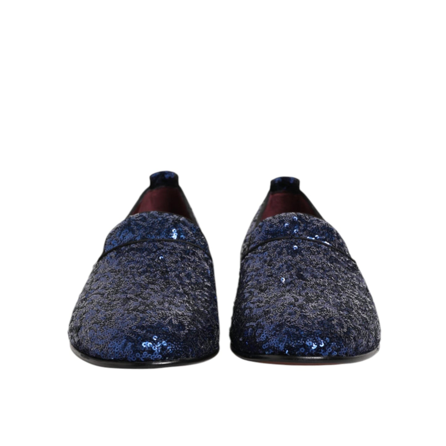 Dolce & Gabbana Blue Sequined Loafers Slippers Men Dress Shoes