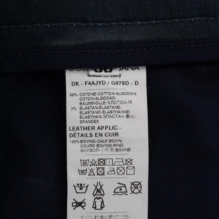 Dolce & Gabbana Blue Short striped Mini Denim Skirt