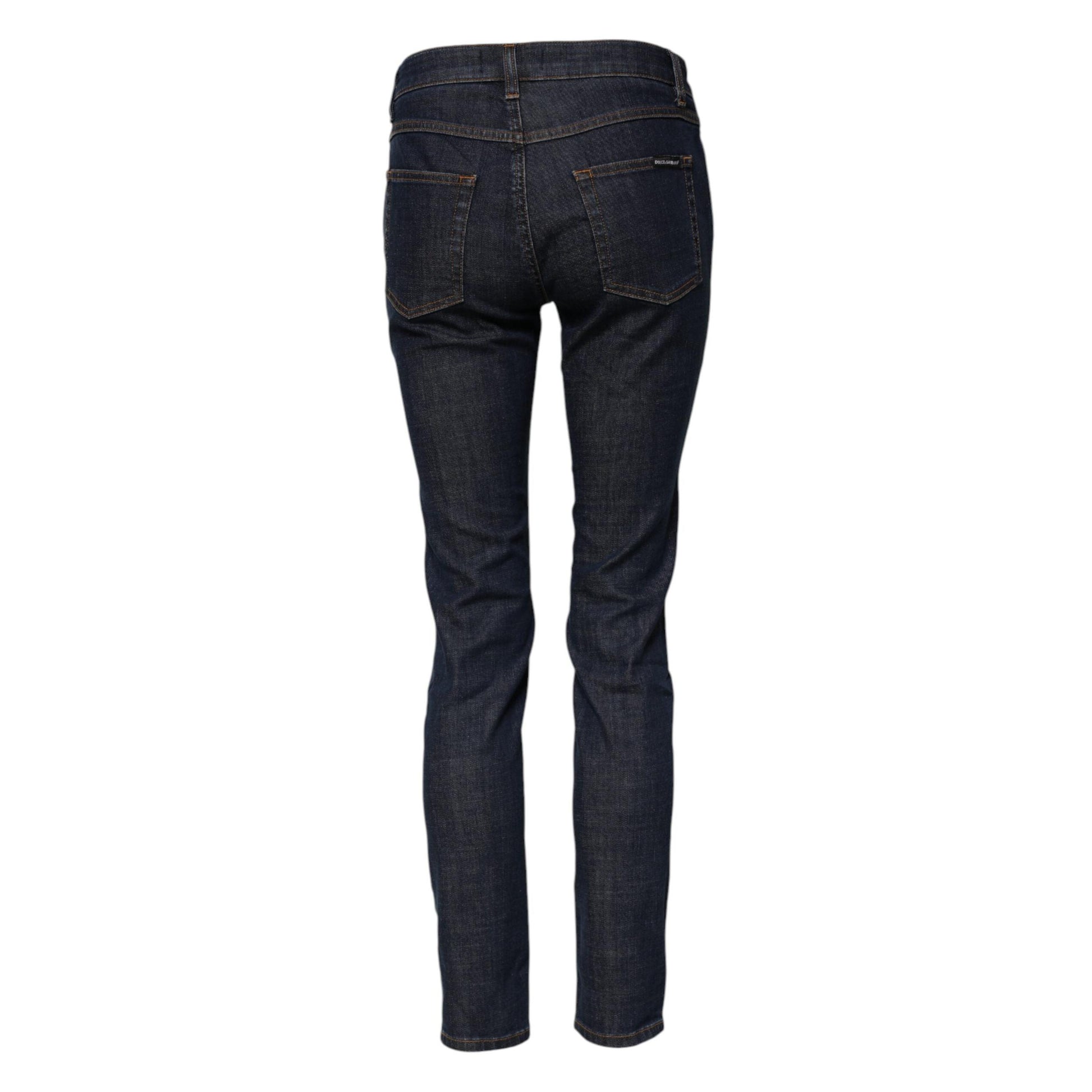 Dolce & Gabbana Blue Skinny Cotton Mid Waisted Denim Jeans