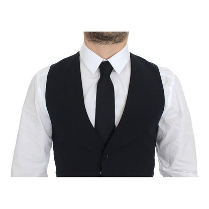 Dolce & Gabbana Blue Wool Formal Dress Vest Gilet