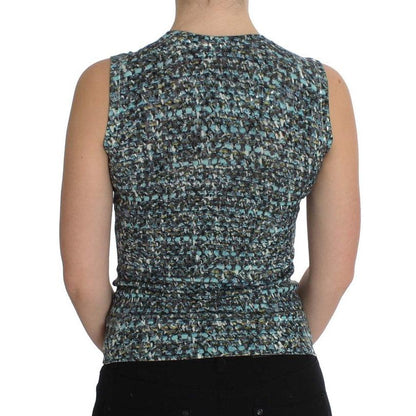 Dolce & Gabbana Blue Wool Sweater Sleeveless Pullover