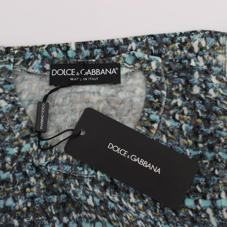Dolce & Gabbana Blue Wool Sweater Sleeveless Pullover