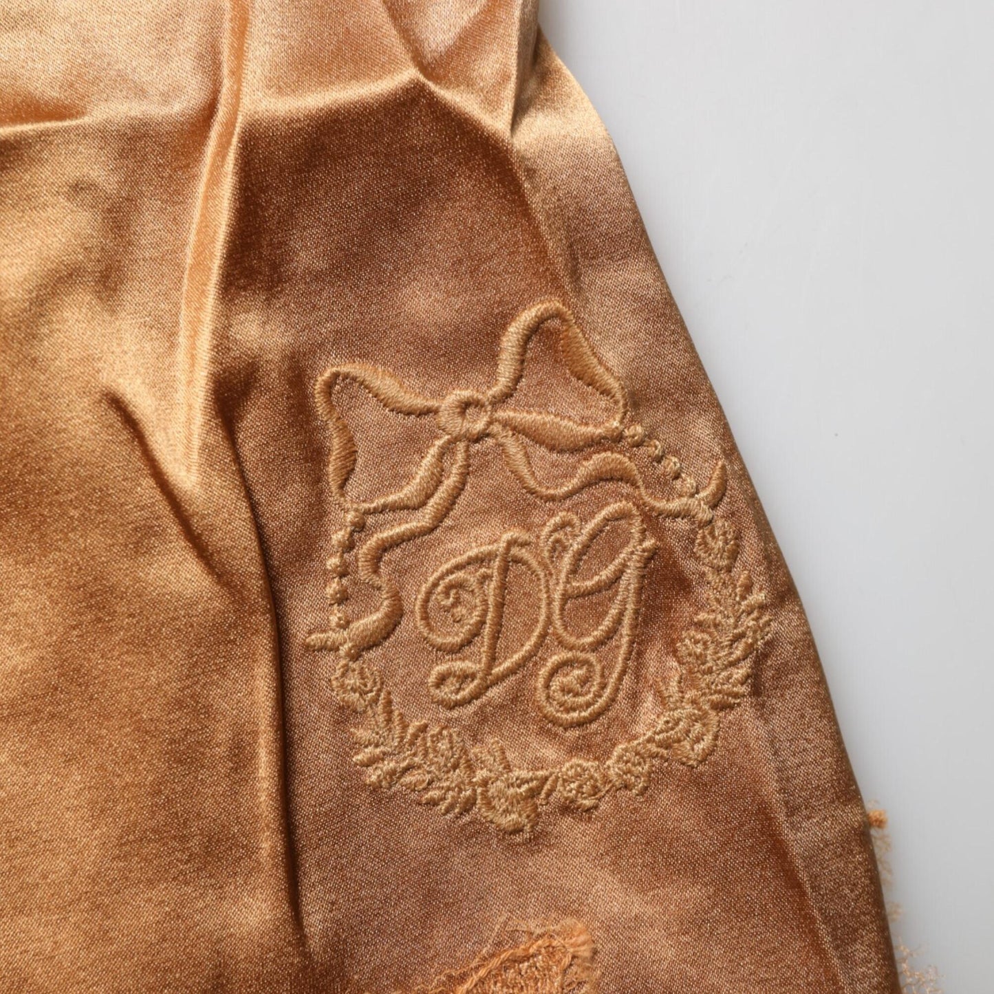 Dolce & Gabbana Brown Floral Lace Silk Satin Tank Lingerie Underwear