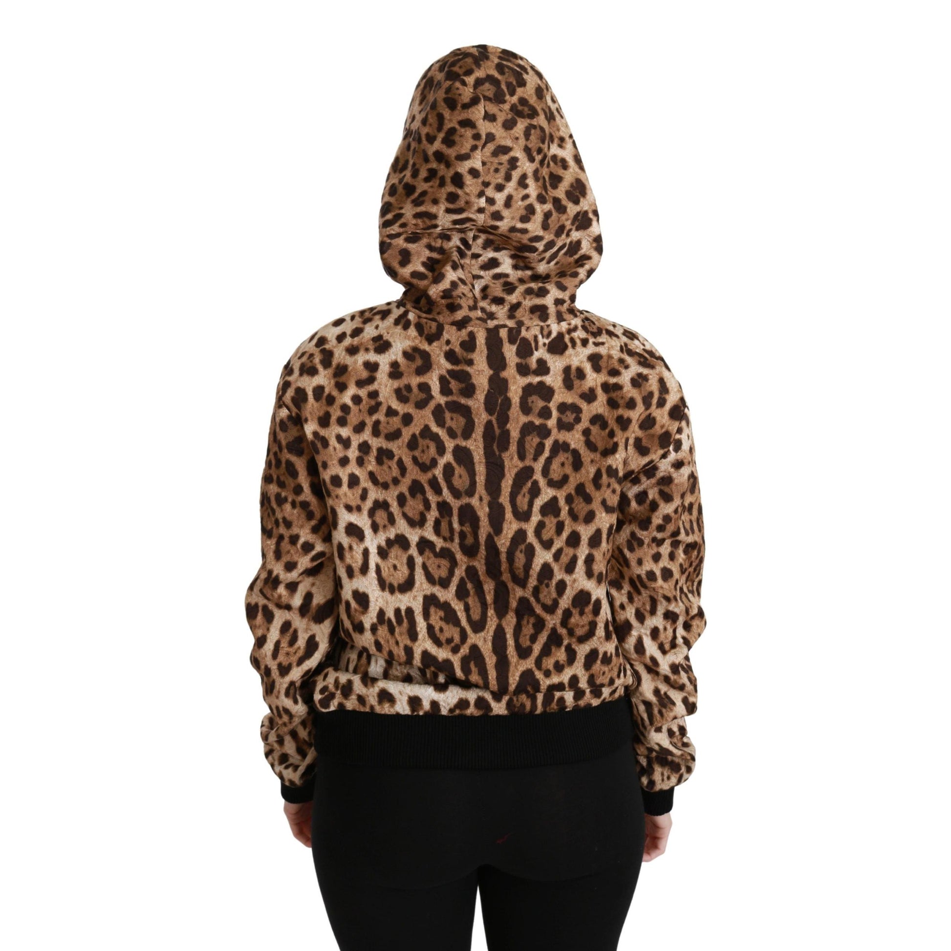 Dolce & Gabbana Brown Hooded Studded Ayers Leopard Sweater