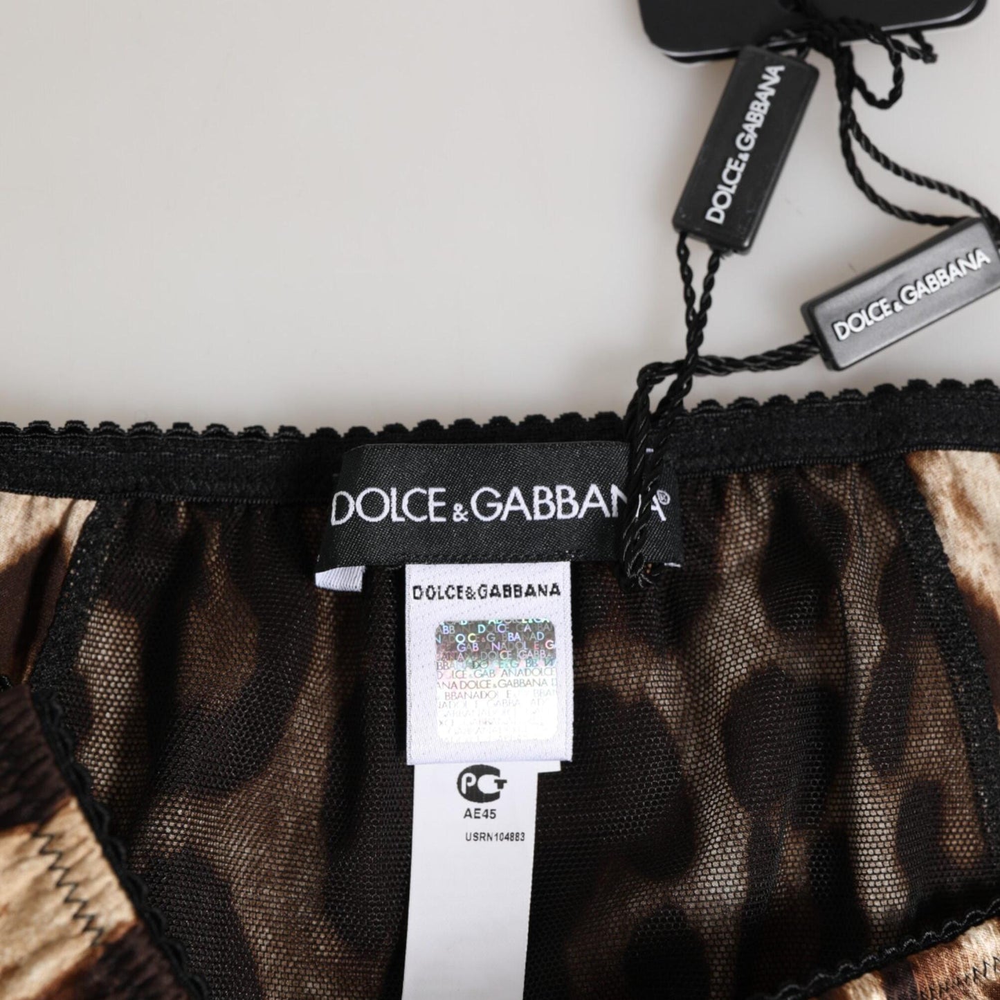 Dolce & Gabbana Brown Leopard Silk Mid Waist Panty Underwear