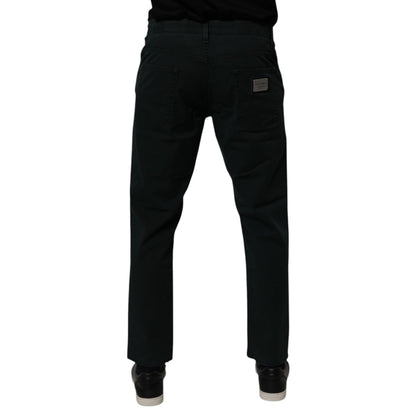 Dolce & Gabbana Dark Green Cotton Loose Men Denim Jeans