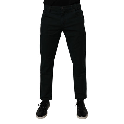 Dolce & Gabbana Dark Green Cotton Loose Men Denim Jeans