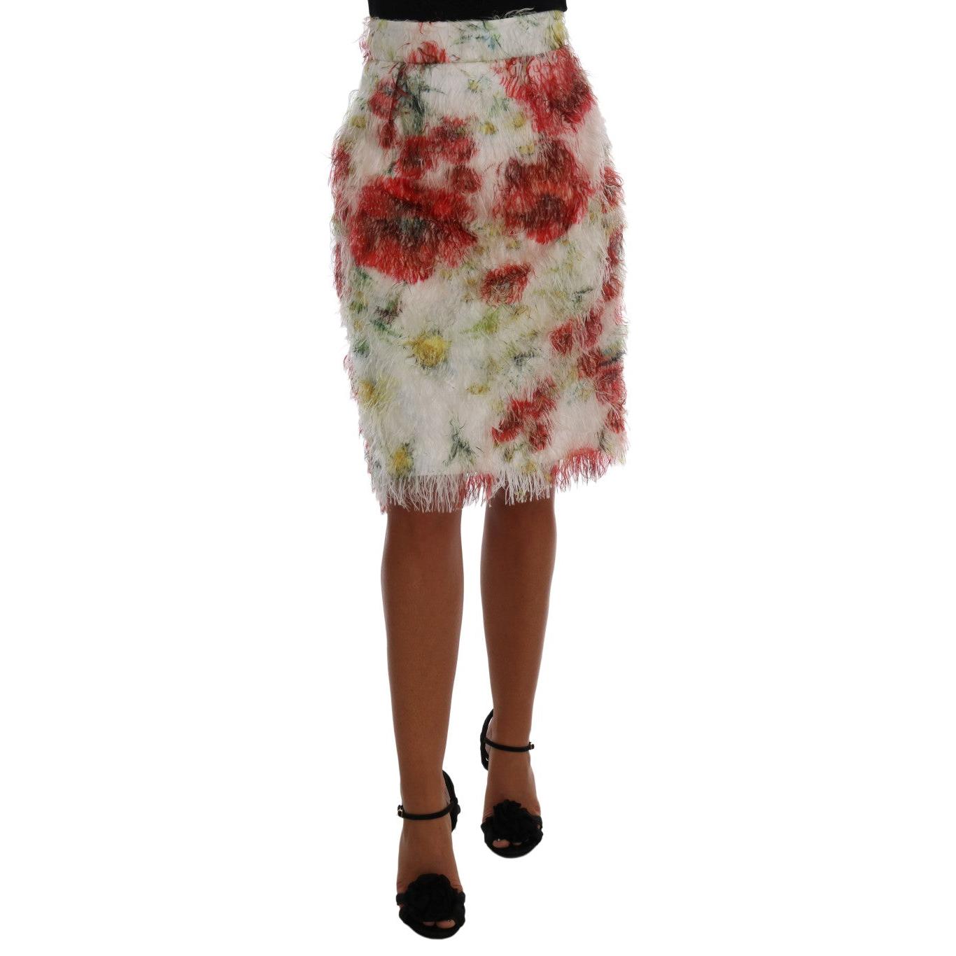 Dolce & Gabbana Floral Patterned Pencil Straight Skirt