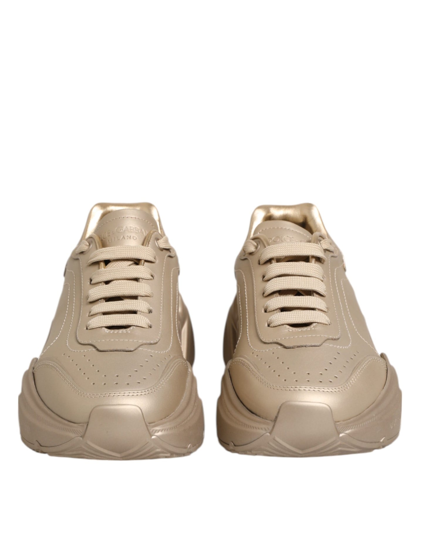 Dolce & Gabbana Gold Leather Daymaster Women Sneakers Shoes
