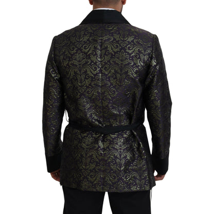 Dolce & Gabbana Gold Purple Baroque Jacket Blazer Robe