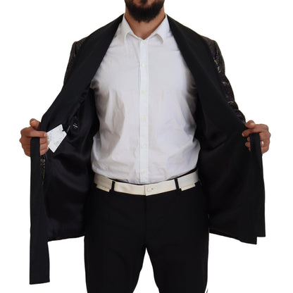 Dolce & Gabbana Gold Purple Baroque Jacket Blazer Robe