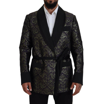 Dolce & Gabbana Gold Purple Baroque Jacket Blazer Robe