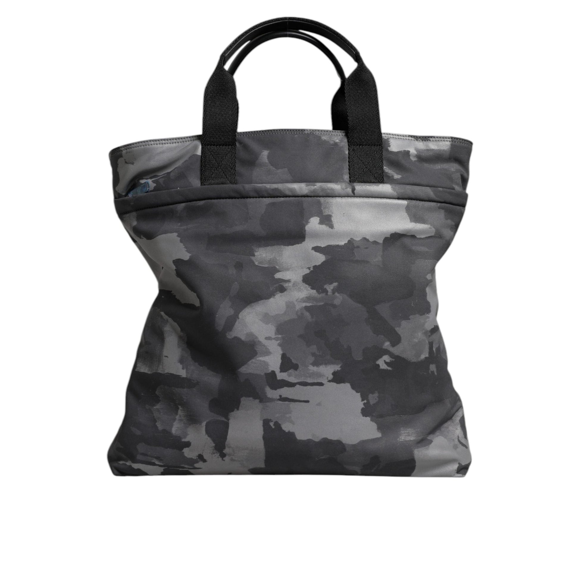 Dolce & Gabbana Gray Camo Cotton Multiple Compartments Tote Bag