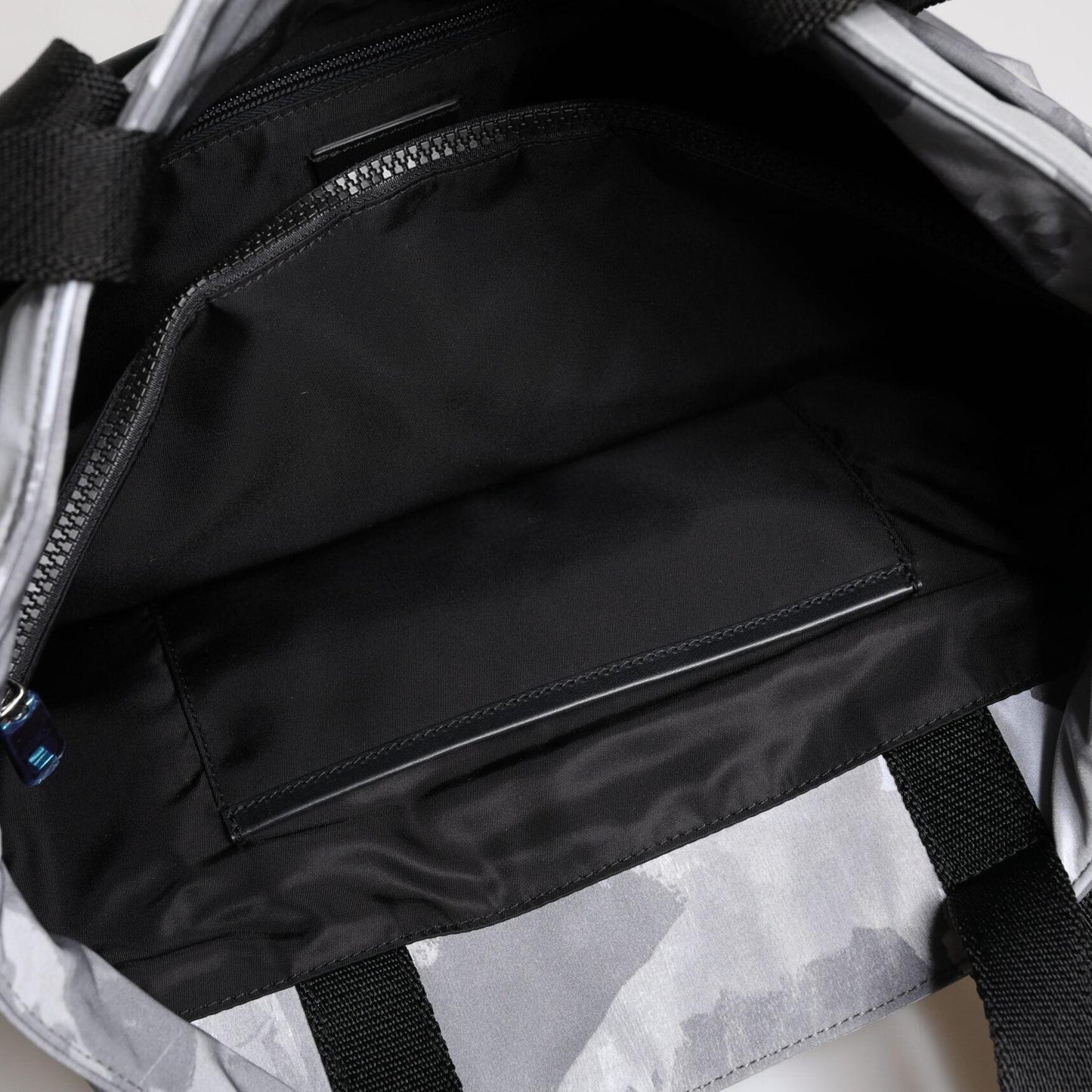 Dolce & Gabbana Gray Camo Cotton Multiple Compartments Tote Bag