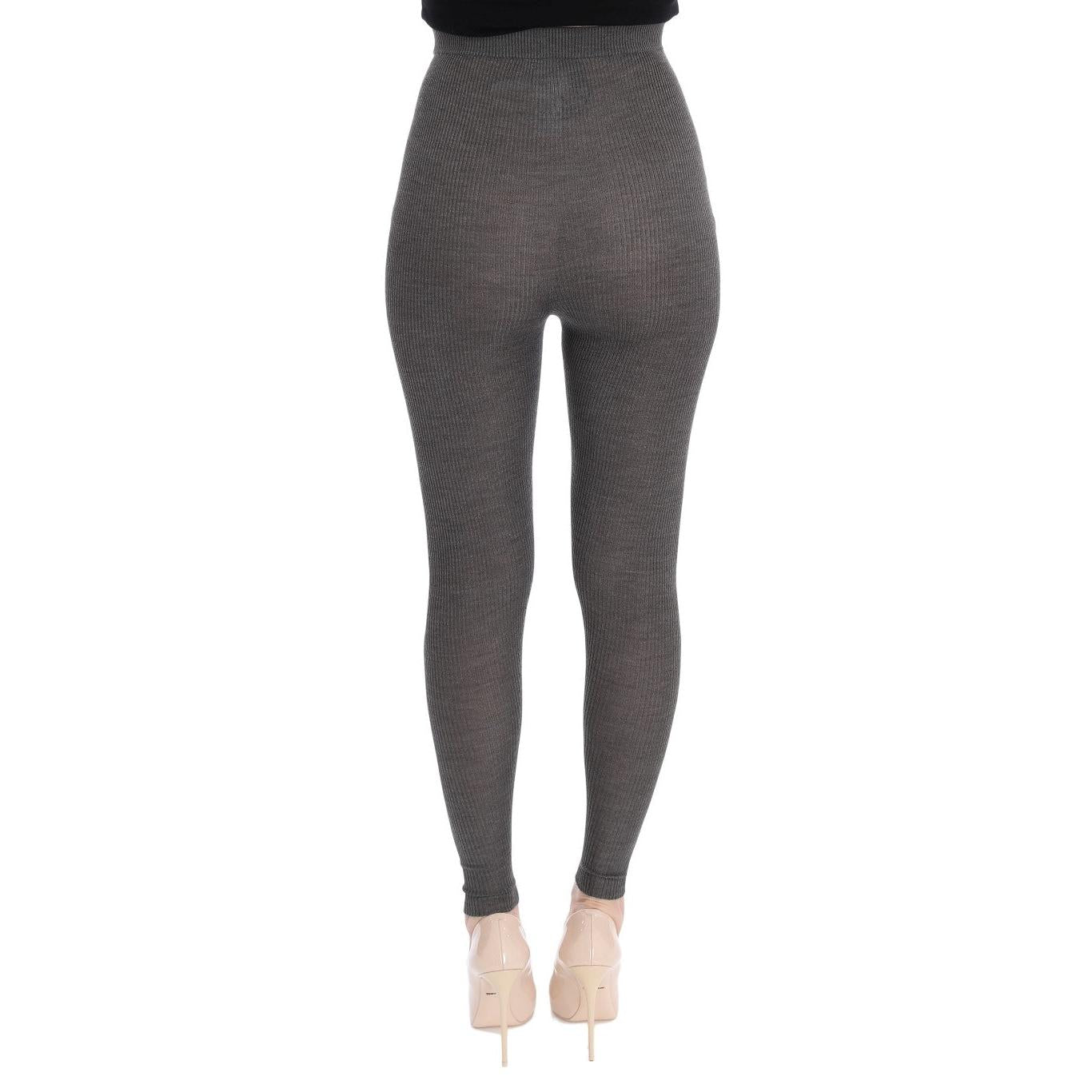 Dolce & Gabbana Gray Cashmere Stretch Tights