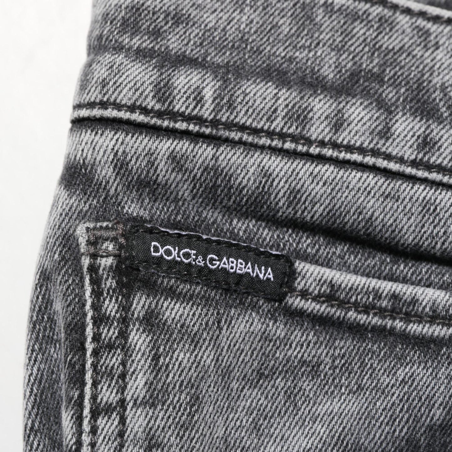 Dolce & Gabbana Gray Cotton Slim Fit Denim Trouser Jeans