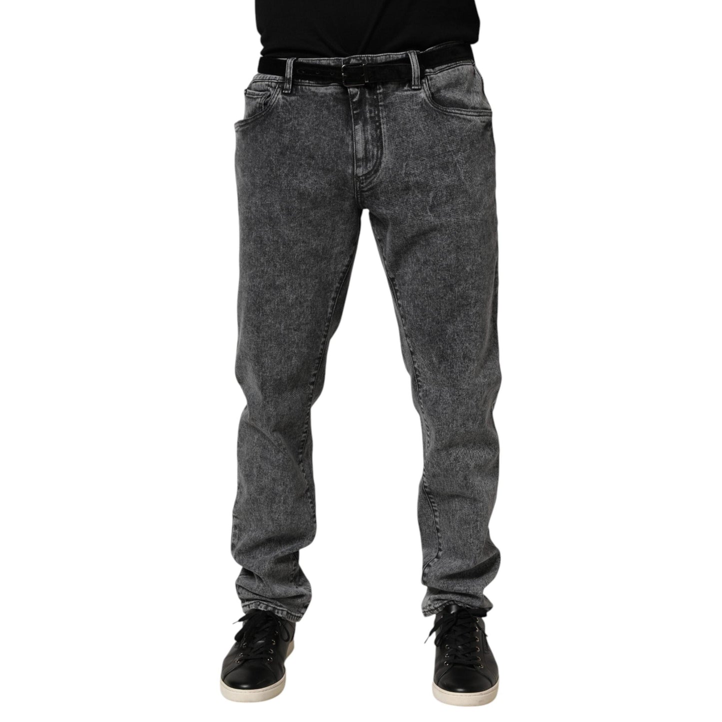 Dolce & Gabbana Gray Cotton Slim Fit Denim Trouser Jeans